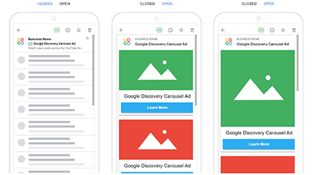 Google Discovery Carousel Ads on Gmail (Mobile)